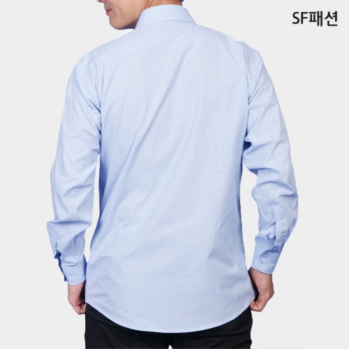 일반핏 블루 긴팔 셔츠 유니폼 와이셔츠
