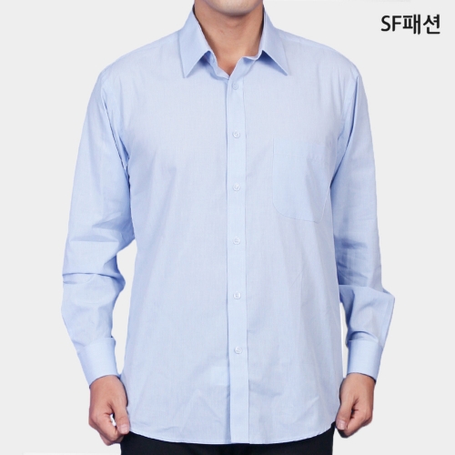 일반핏 블루 긴팔 셔츠 유니폼 와이셔츠