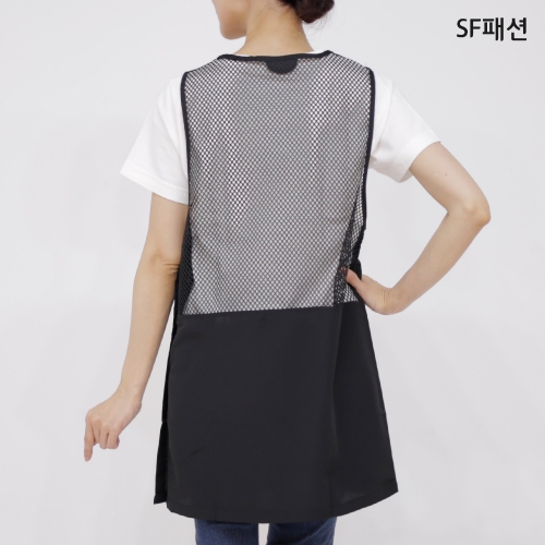 원피스형 망사 앞치마 유니폼 요양보호사 복지센터 자수 인쇄