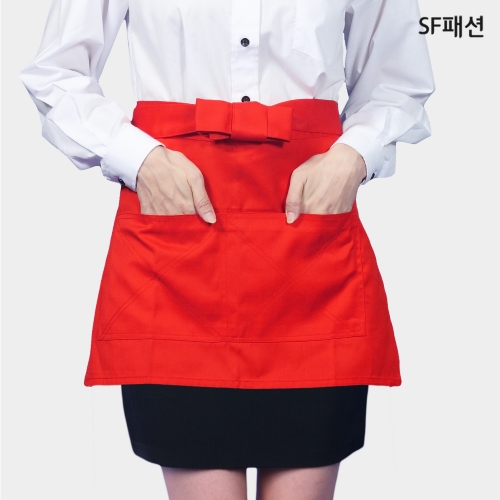 짧은 허리형 미니 앞치마 유니폼