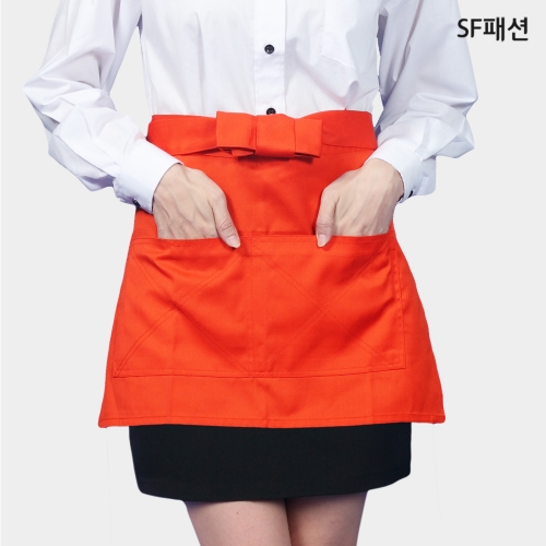 짧은 허리형 미니 앞치마 유니폼