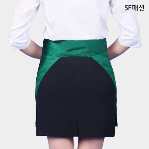 짧은 허리형 미니 앞치마 유니폼
