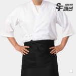 화이트 남녀공용 일식복 유니폼 일식가운 서빙복