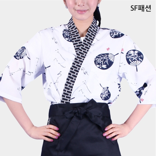 부채프린트 남녀공용 일식복 유니폼 서빙복