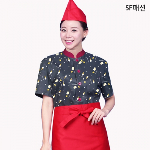 아이스크림 반팔 남여공용 위생복 유니폼 조리복