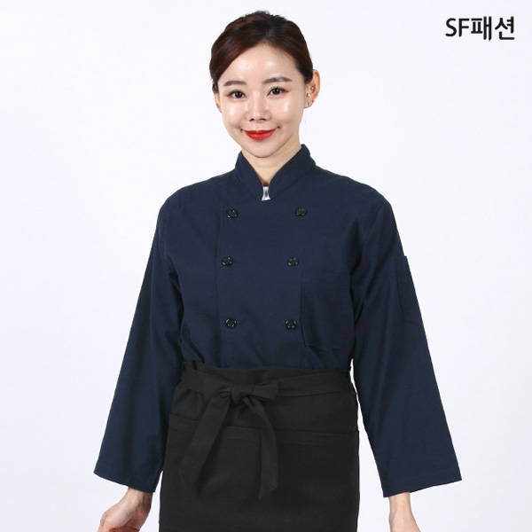 등배색 남여공용 긴팔 조리복  유니폼 주방복