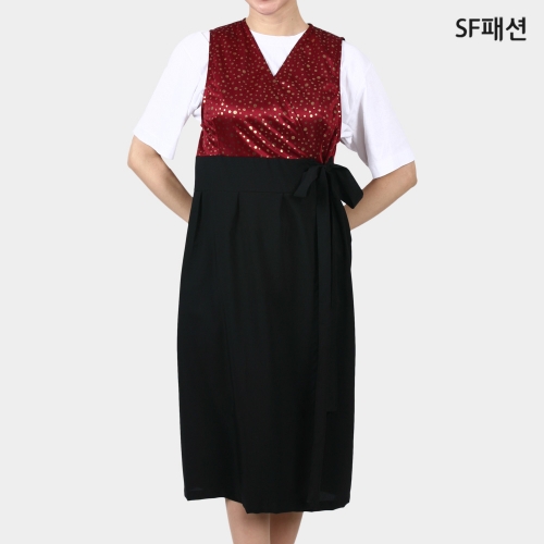 개량 한복 원피스 앞치마 명절 추석 설날 한식당 정식당 전통찻집 떡집