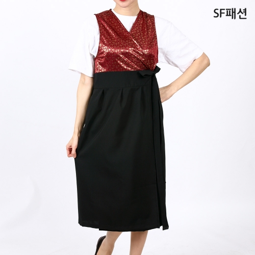 개량 한복 원피스 앞치마 명절 추석 설날 한식당 정식당 전통찻집 떡집