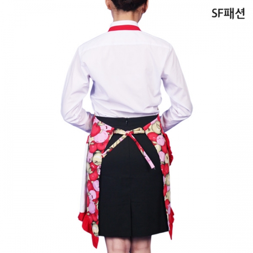 사과 프린트 앞치마 과일 쥬스 어린이집 유치원 서빙 가정 카페