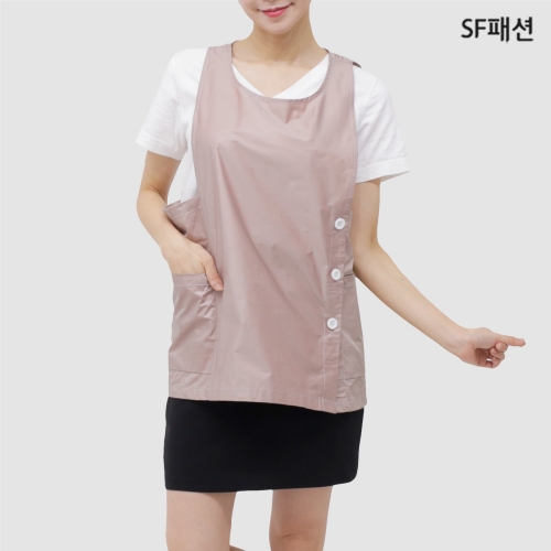 얇은 옆주머니 원피스 앞치마 유니폼 요양원 요양병원 시장 단체