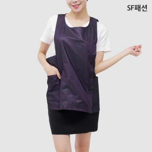 얇은 옆주머니 원피스 앞치마 유니폼 요양원 요양병원 시장 단체