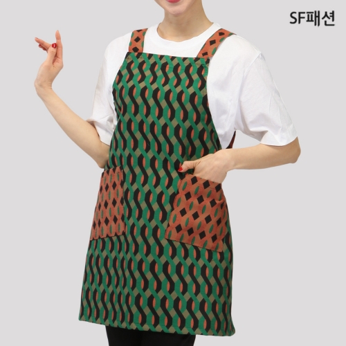 패턴 H형 앞치마 식당 카페 주방 어린이집 유치원