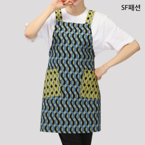 패턴 H형 앞치마 식당 카페 주방 어린이집 유치원
