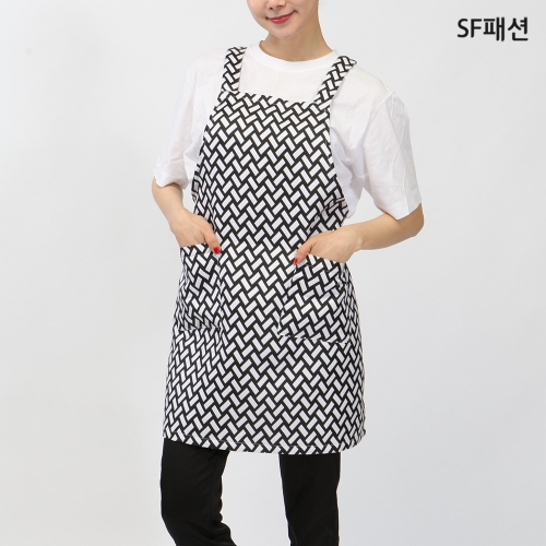 패턴 H형 앞치마 식당 카페 어린이집 유치원 당일
