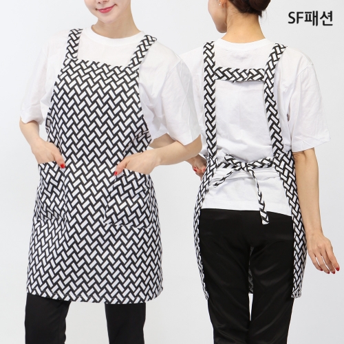 패턴 H형 앞치마 식당 카페 어린이집 유치원 당일