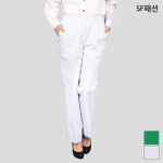 여자 양옆고무줄 흰색 바지 식품 위생복 수술 유니폼 조리