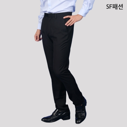 슬림핏 남자 두꺼운 벨트형 검정 바지 단체 정장바지 유니폼 근무복
