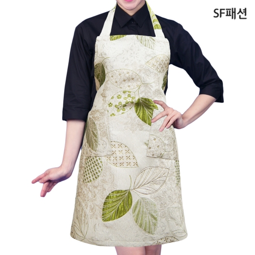 펄 나무잎 목걸이형 앞치마 단체 인쇄 시장 판촉용 서빙 카페 가정 주방