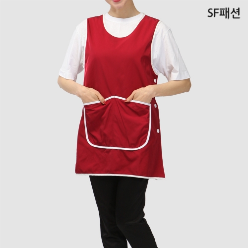 큰주머니 생활방수 원피스 앞치마 유니폼 바자회 부녀회 한식 음식점