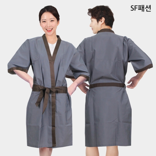 고급 헤링본 패턴 사우나가운 검진복 골프가운