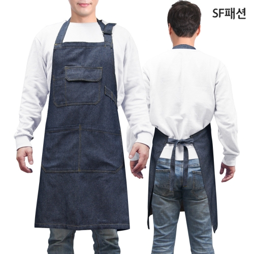 남녀공용 청지 린넨 앞치마 가정식 음식점 주방 식당 서빙 카페