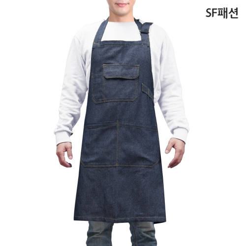 남녀공용 청지 린넨 앞치마 가정식 음식점 주방 식당 서빙 카페