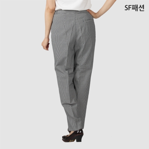 여성 체크바지 유니폼 서빙 근무복 사계절용 주머니없음