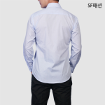 남성 하늘줄 긴팔 셔츠 남방 와이셔츠 데일리 유니폼
