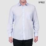 남성 하늘줄 긴팔 셔츠 남방 와이셔츠 데일리 유니폼