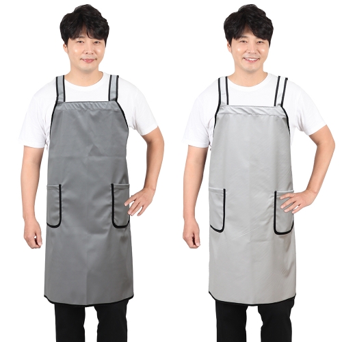 파이핑 단면 방수 앞치마 PU 주방 위생 수산 식당 11컬러