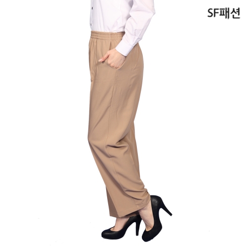 얇은 여성 고무줄 바지 슬랙스 유니폼 정장 근무복