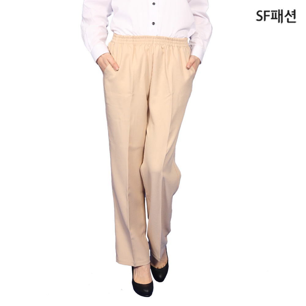 얇은 여성 고무줄 바지 슬랙스 유니폼 정장 근무복