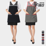 브이넥 망사 원피스 앞치마 여름 요양보호사 식당 단체 생활방수