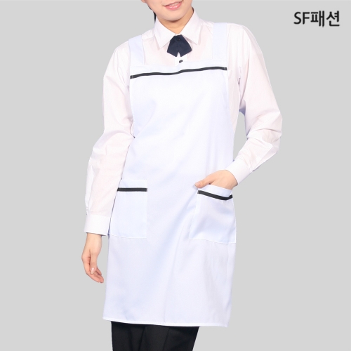 H형 배식 앞치마 유니폼 식당 조리 공장 급식 위생