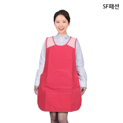 편리한 핑크 컬러 버클형 망사 방수 앞치마 미용 유니폼 가운