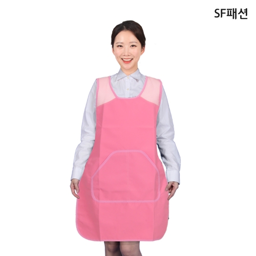 편리한 핑크 컬러 버클형 망사 방수 앞치마 미용 유니폼 가운
