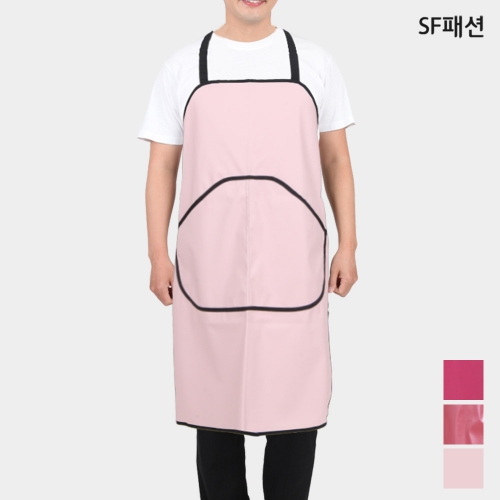 핑크톤 목걸이형 큰 주머니 생활 방수 앞치마