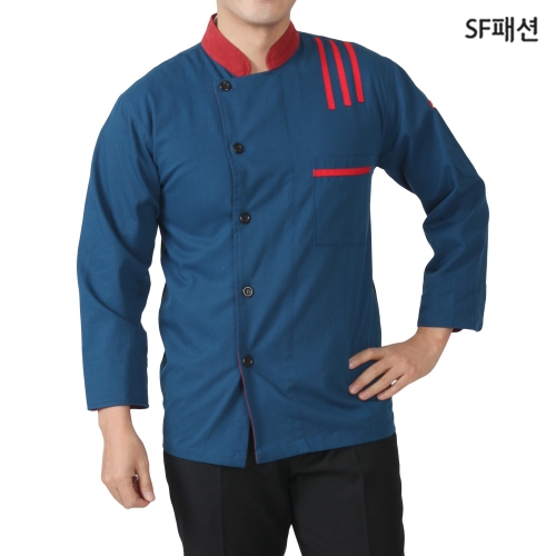 남녀공용 양옆망사 칠부 긴팔 겸용 조리복 상의 쿡복 주방장복 유니폼
