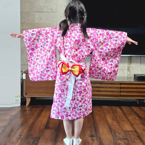 아동 꽃패턴 기모노 역할놀이 어린이집 유치원 역할복 직업체험 코스튬 테마복