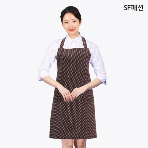 미니 도트 패턴 앞치마 목걸이형 카페 식당 공방 어린이집 유치원