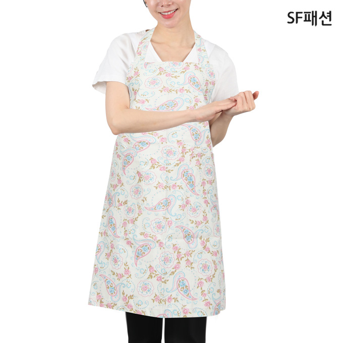 꽃무늬 앞치마 목걸이형 신혼 집들이 선물용