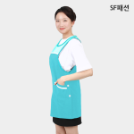 얇은 스판 민트 탑메쉬 앞치마 망사 유니폼 가운