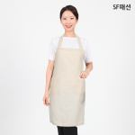 코튼 베이지 앞치마 목걸이형 유니폼