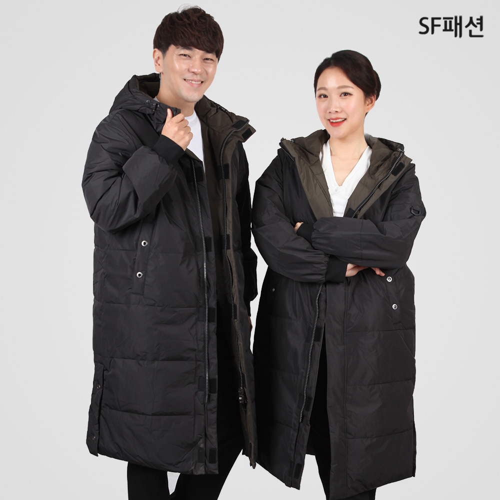 겨울 가벼운 웰론 양면 롱패딩 남여공용