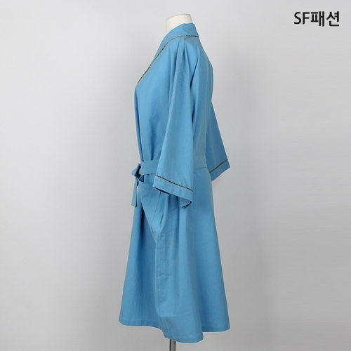블루 면100 샤워가운 사우나  골프 나이트 홈웨어 로브