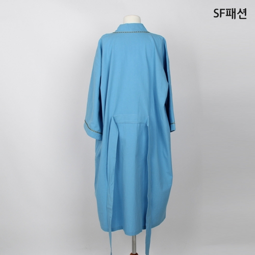 블루 면100 샤워가운 사우나  골프 나이트 홈웨어 로브