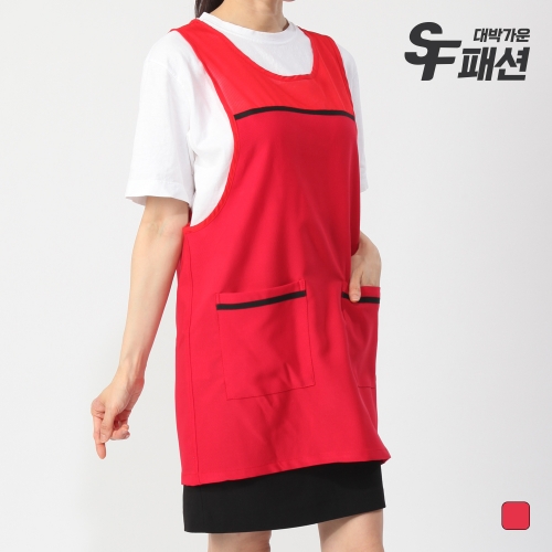SF패션 여름 경량 요양원 보호사 메쉬 원피스형 앞치마