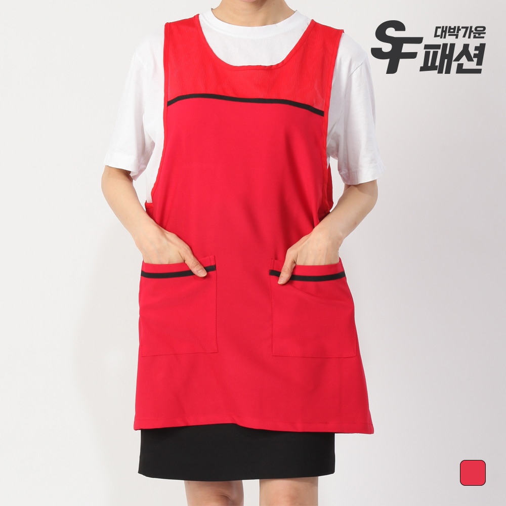 SF패션 여름 경량 요양원 보호사 메쉬 원피스형 앞치마