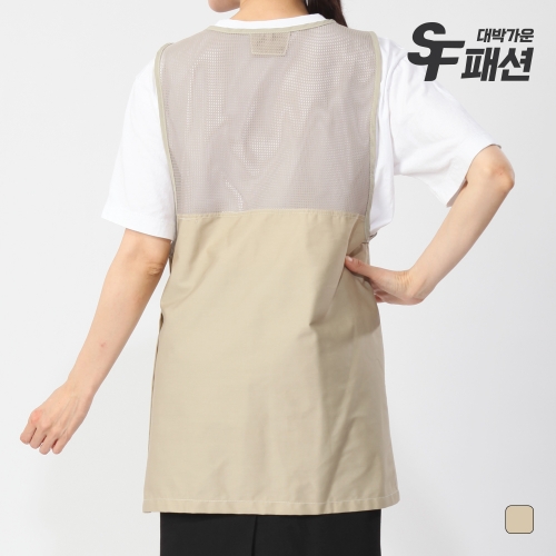 여름 경량 가벼운 메쉬 원피스형 앞치마 요양보호사 복지센터
