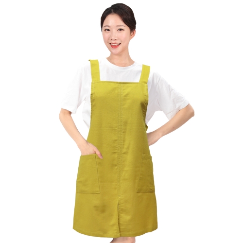 앞트임 H형 앞치마 카페 식당 공방 로고 인쇄 자수